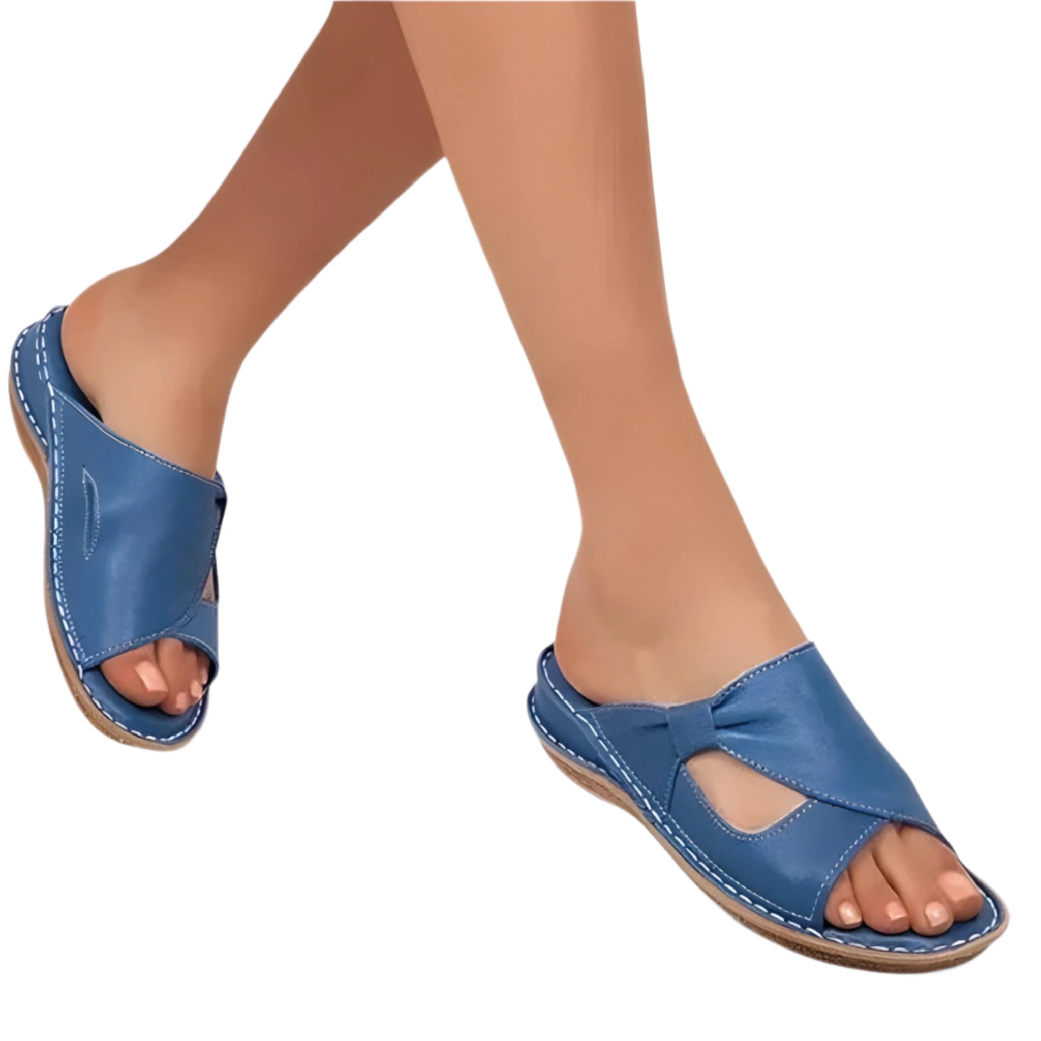 Mira polstrede sandaler med dekorative syninger