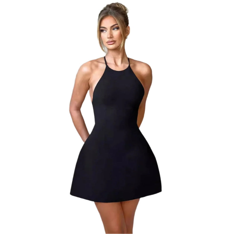 Zarella Justerbar Halterneck Mini Kjole