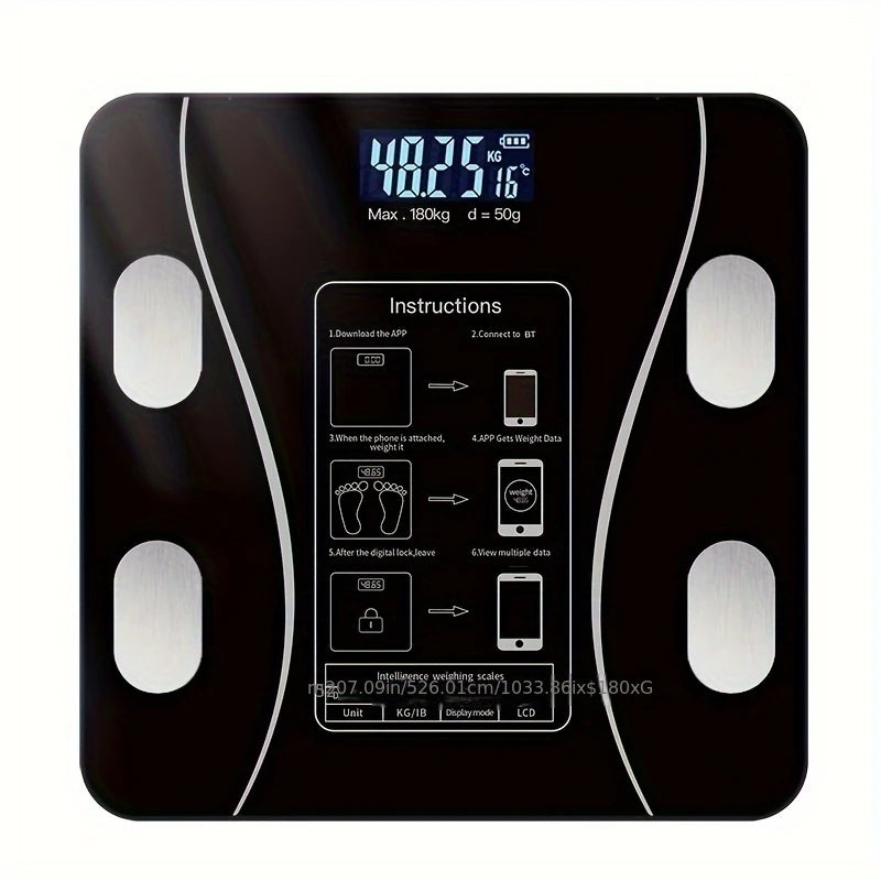 BodySense Premium Smart Vægt med LCD-skærm og app-synkronisering – Black Edition