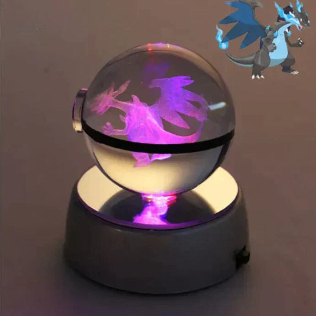 PokéGlow - Krystalkugle Ikoniske Pokémon Figurer LED Lampe