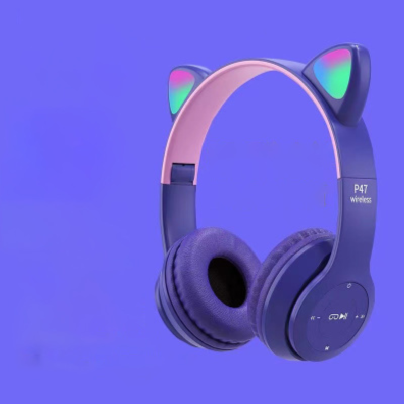 Trådløse LED katteøre hovedtelefoner med Bluetooth og indbygget mikrofonkontrol