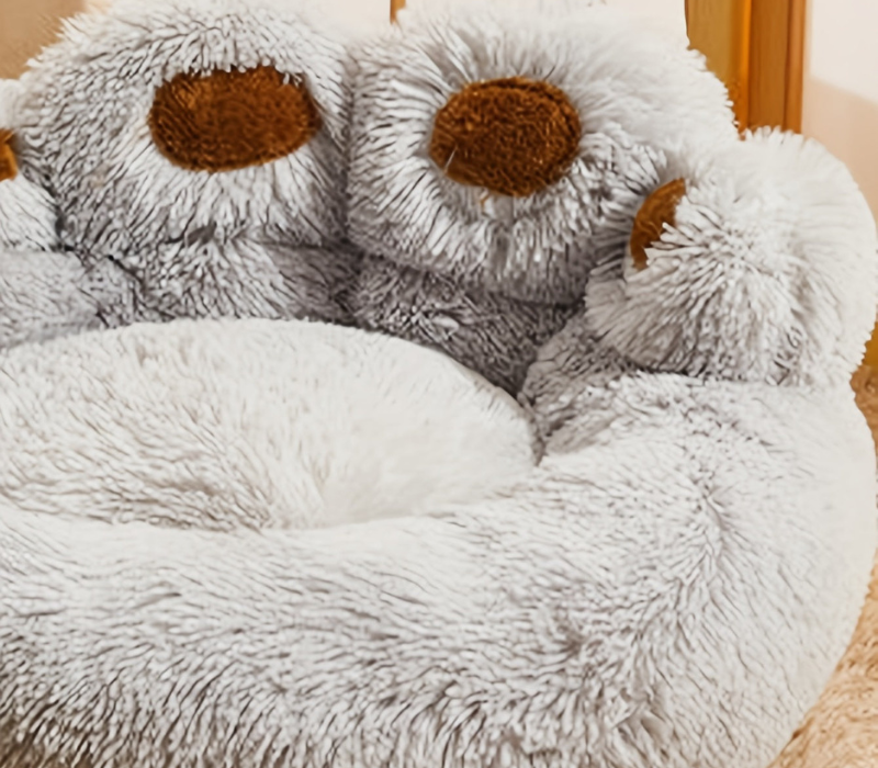 CozyPaw Vaskbart Kæledyrsseng med Poteformet Design