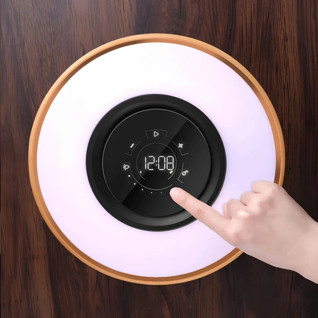 LumiNest LED Bordlampe – Varmt Lys og Minimalistisk Naturligt Design