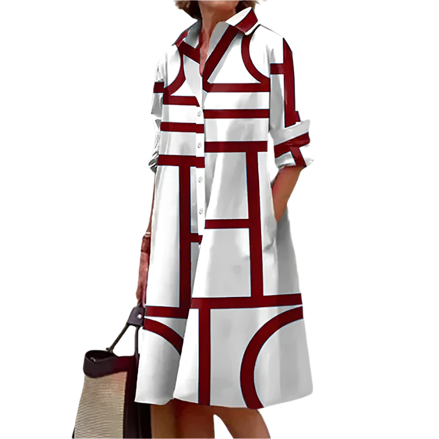 Sofie Everyday Pocketed Midi-kjole – Afslappet pasform med knapper foran