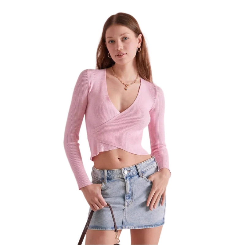 Velira Slim-Fit Wrap Topp med V-hals