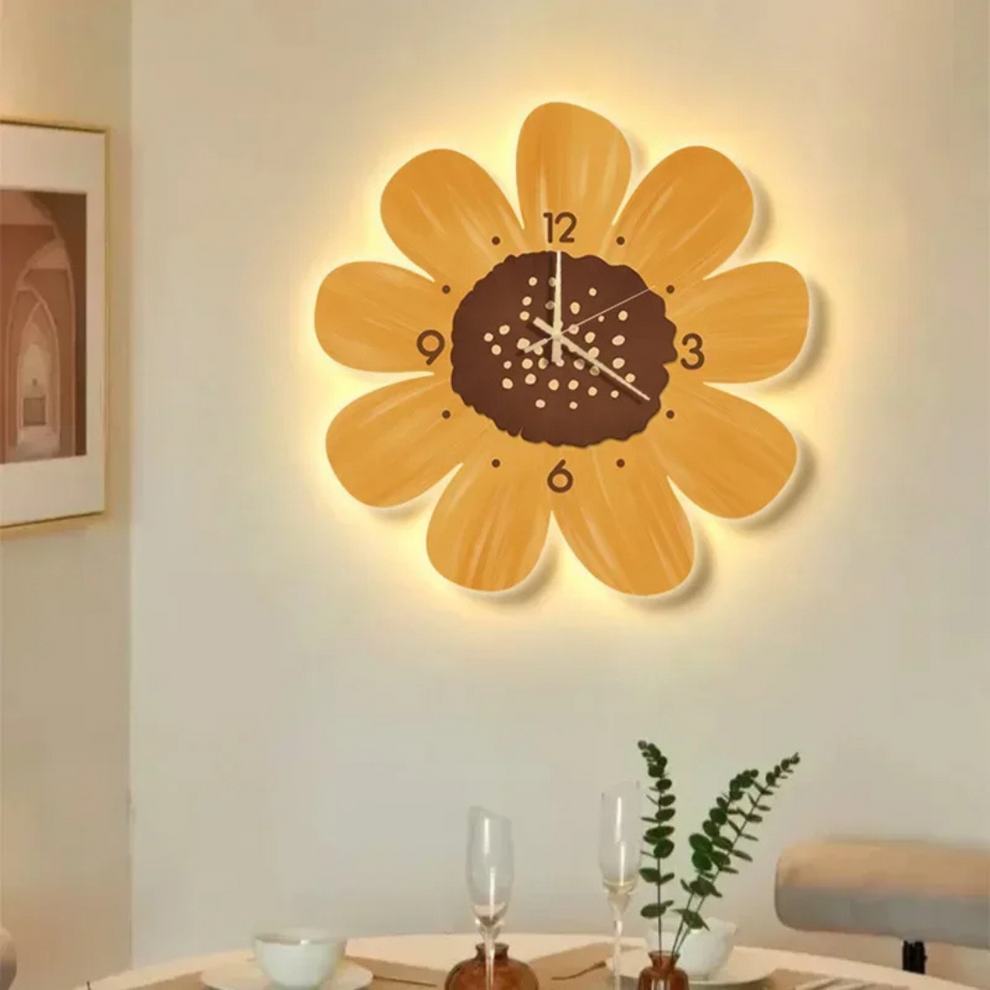 BloomGlow- Vægmonteret blomsterur med blød LED-belysning