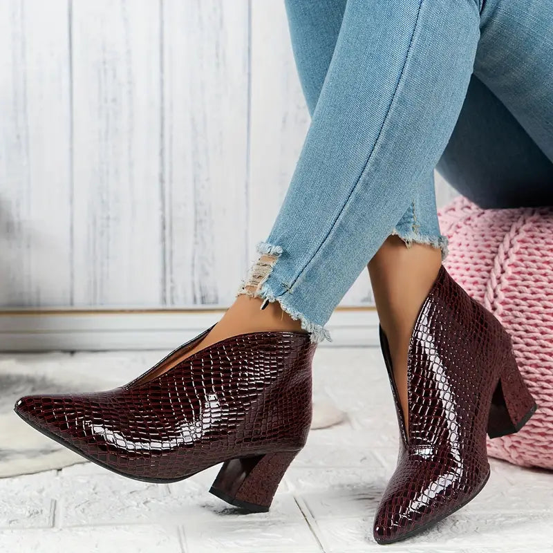 CityBelle Dame Slip-On Støvler – Elegante Ankelstøvler til Hverdag