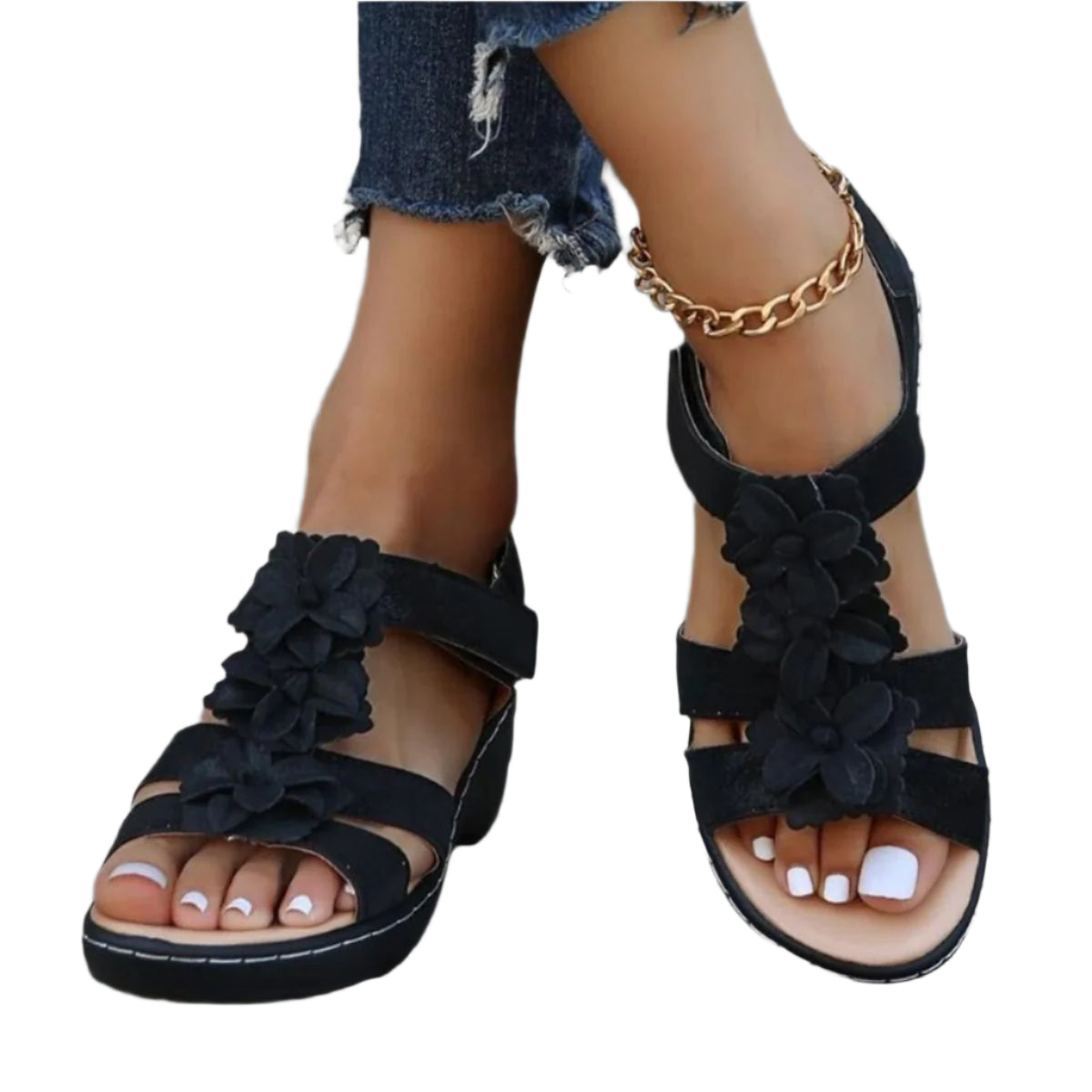 Freja Cushioned Alignment Slip-Ons – Støttende kileformede sandaler