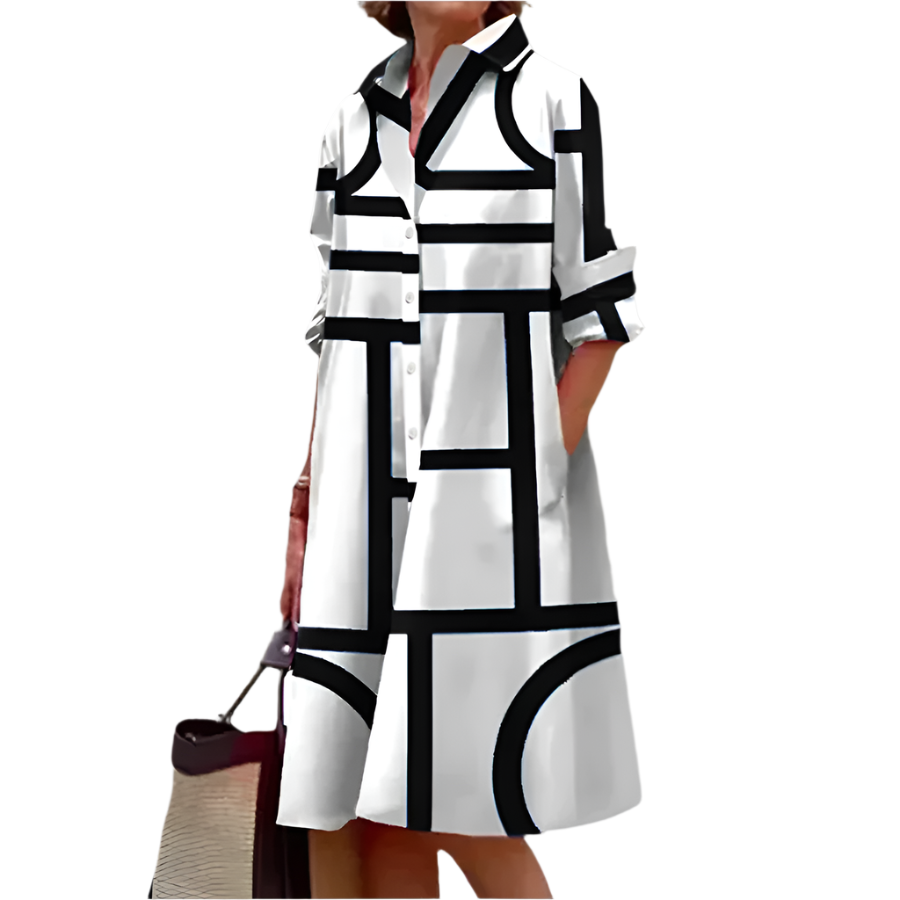Sofie Everyday Pocketed Midi-kjole – Afslappet pasform med knapper foran