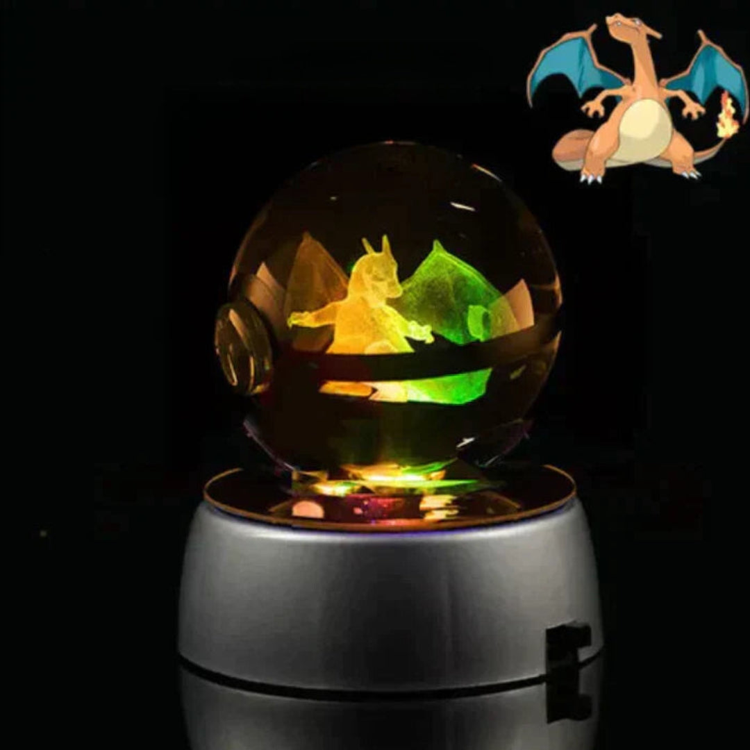 PokéGlow - Krystalkugle Ikoniske Pokémon Figurer LED Lampe