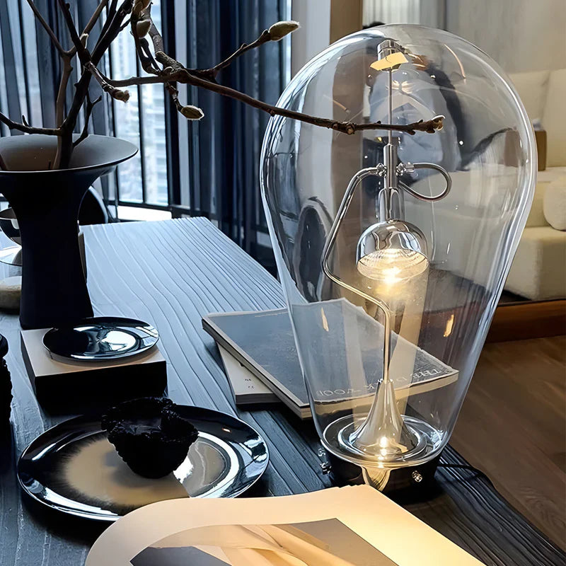 LumiMagnet – Industriel Glasbordlampe med Dæmpningsfunktion til Moderne Hjem