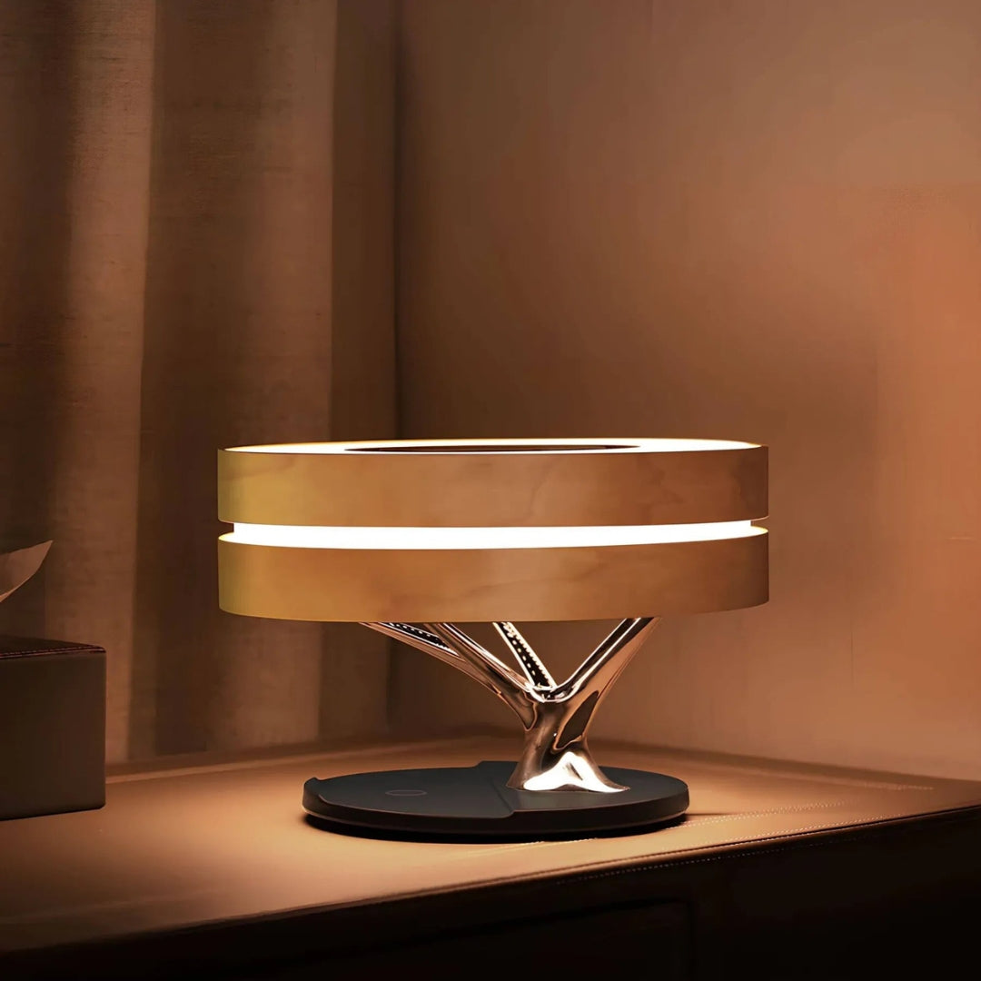 LumiNest LED Bordlampe – Varmt Lys og Minimalistisk Naturligt Design