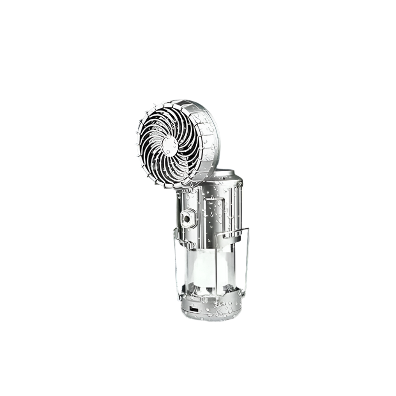 SolarBreeze LED Campinglanterne – Sammenfoldelig Lys med Indbygget Ventilator og USB Genopladelig Strøm