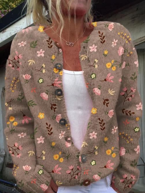 Zinnia - Stilfuld blomstret jakke med knapper