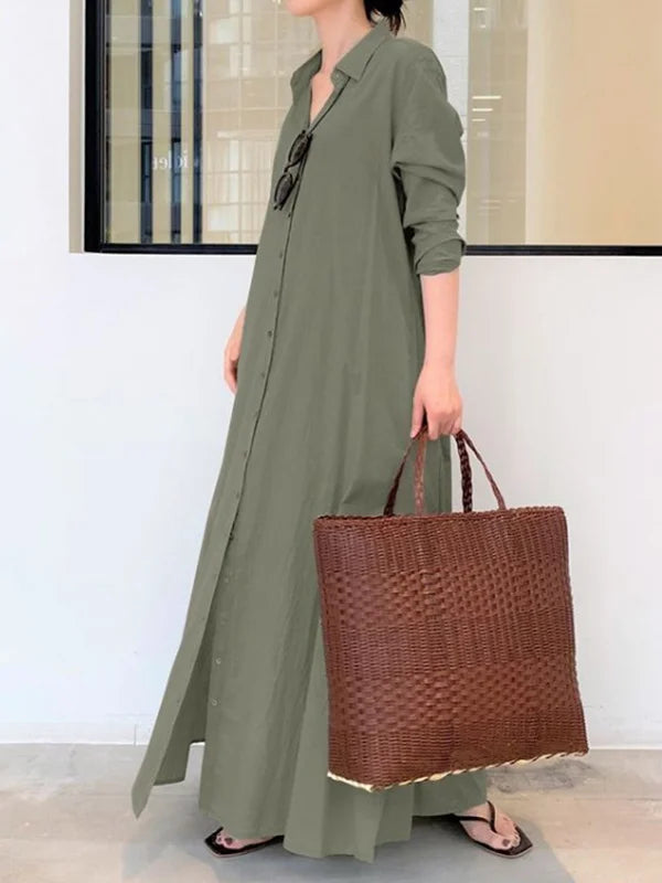 Livia Maxi Kjole til Kvinder – Elegant Lang Kjole med A-line Silhuet