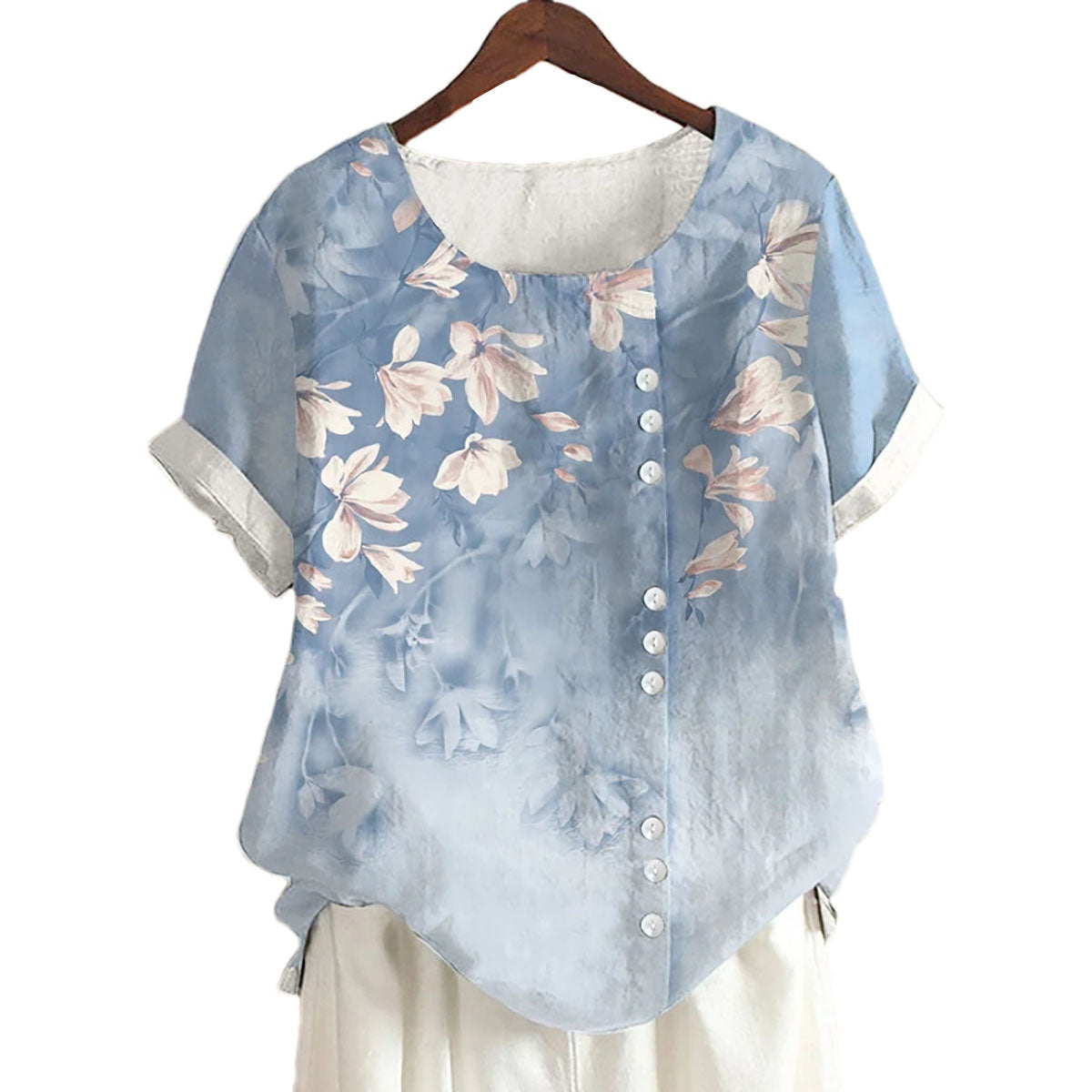 Elora - Elegant skjorte med blomsterprint til kvinder