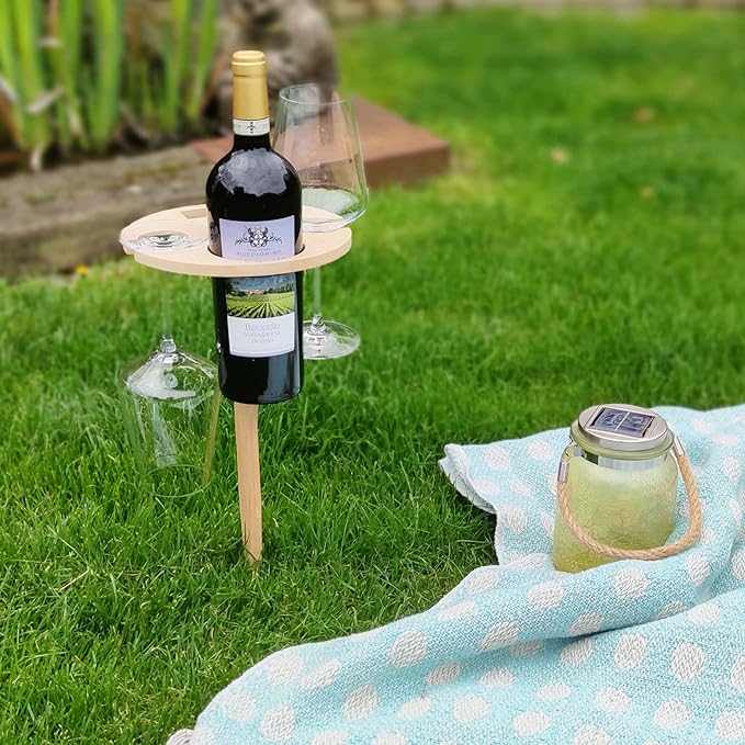 Terraliv Udendørs Drikkeholder – Bærbart Picnicbord til Flasker og Glas