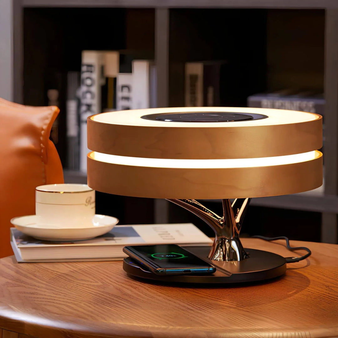 LumiNest LED Bordlampe – Varmt Lys og Minimalistisk Naturligt Design