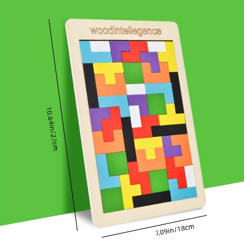 BrightBlocks 3D Træ Tangram Puslespil til Børn – STEM Hjernevridere