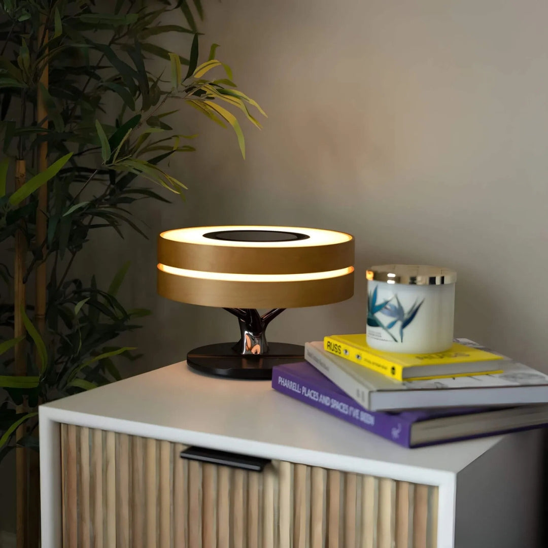 LumiNest LED Bordlampe – Varmt Lys og Minimalistisk Naturligt Design