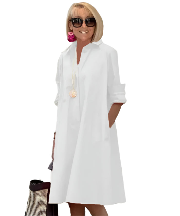 ÉlanChic elegant skjortekjole til kvinder med raffineret stil