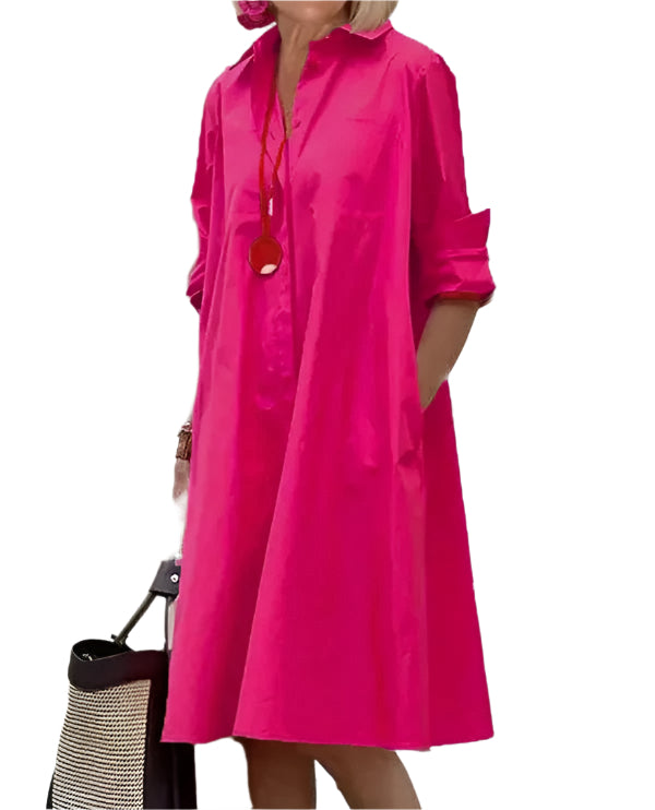 ÉlanChic elegant skjortekjole til kvinder med raffineret stil