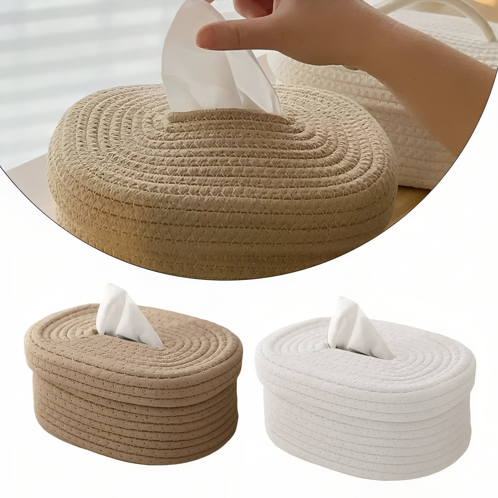 TissuElegance - Ovalt kassebetræk af tissue med stilfuldt design
