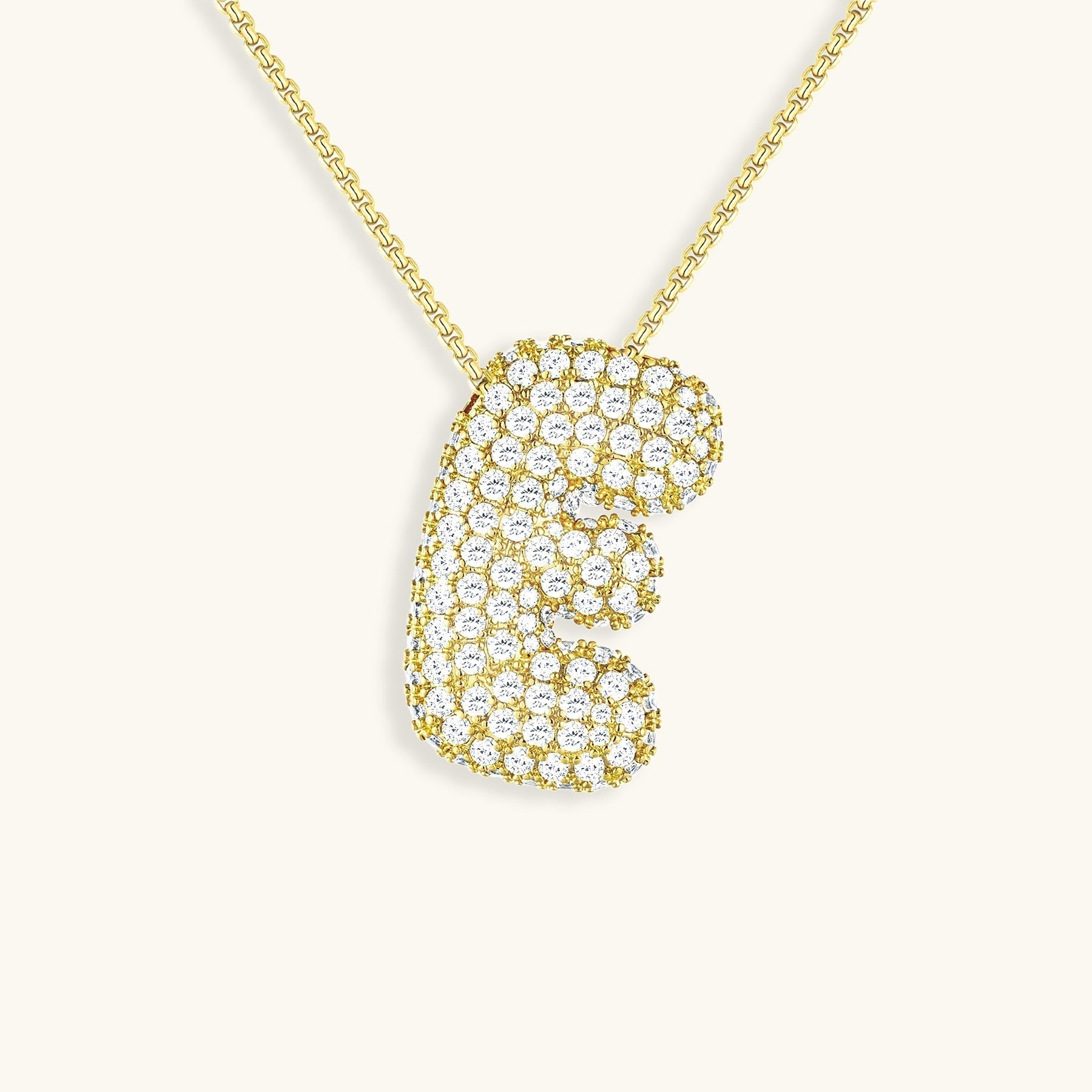 LunaBubble Initial Halskæde med Diamantlook – Personlig Gave til Mors Dag