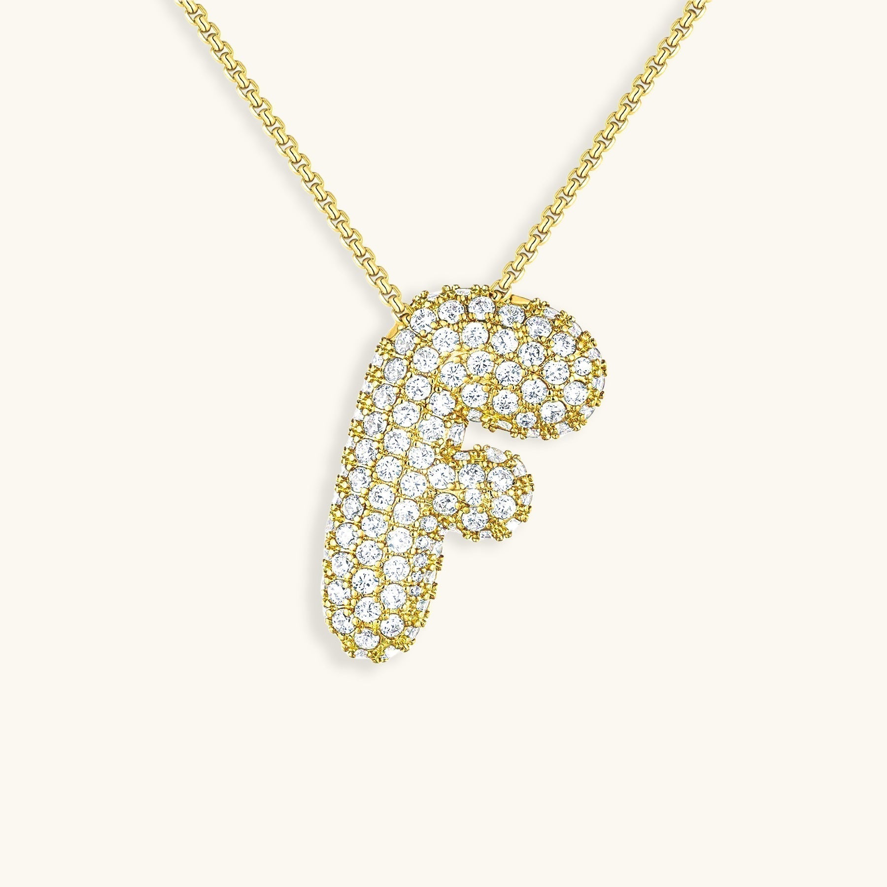 LunaBubble Initial Halskæde med Diamantlook – Personlig Gave til Mors Dag