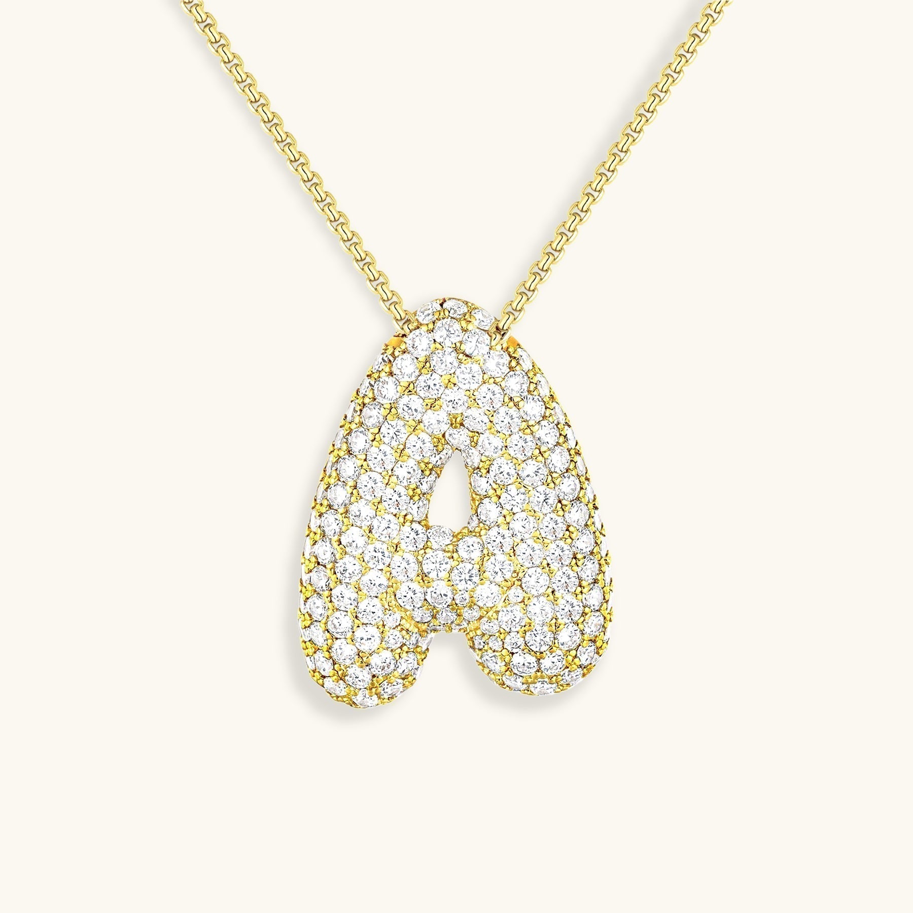 LunaBubble Initial Halskæde med Diamantlook – Personlig Gave til Mors Dag