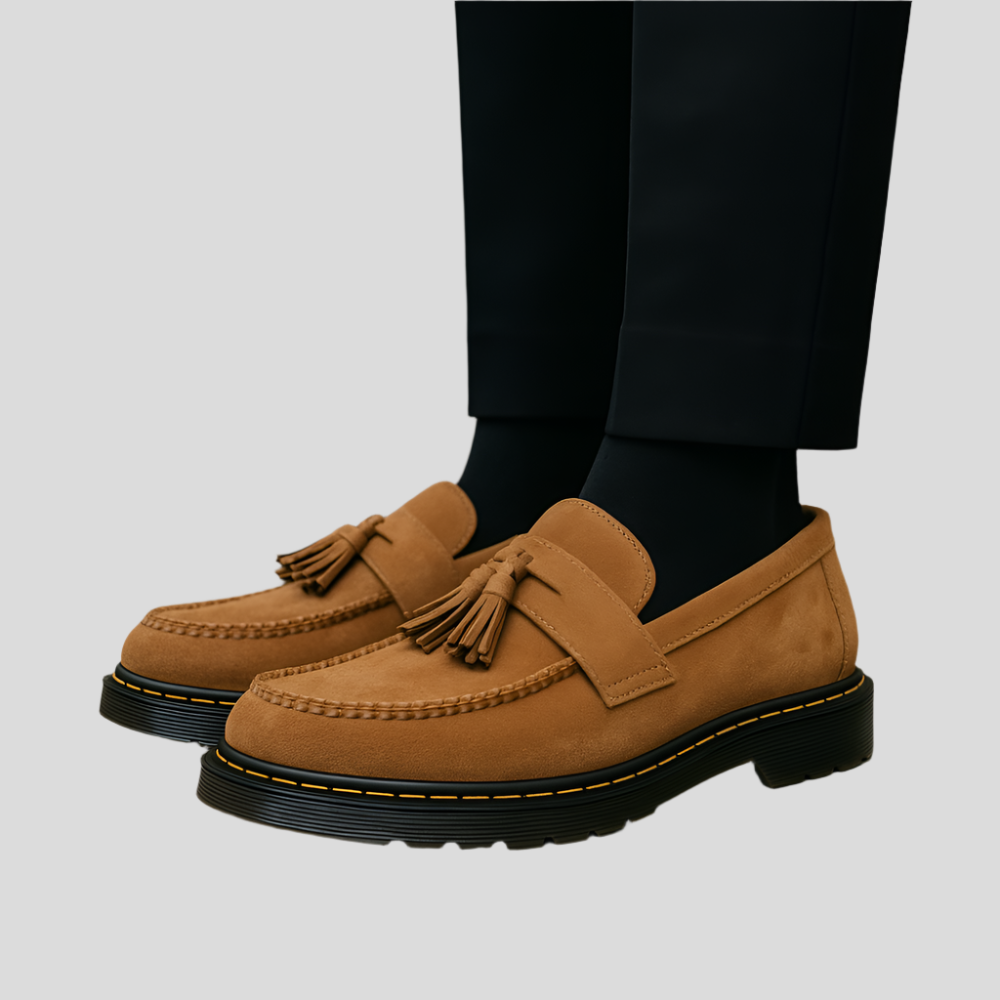 Velano Herre-loafers med kvaster i ruskind – Klassisk slip-on elegance