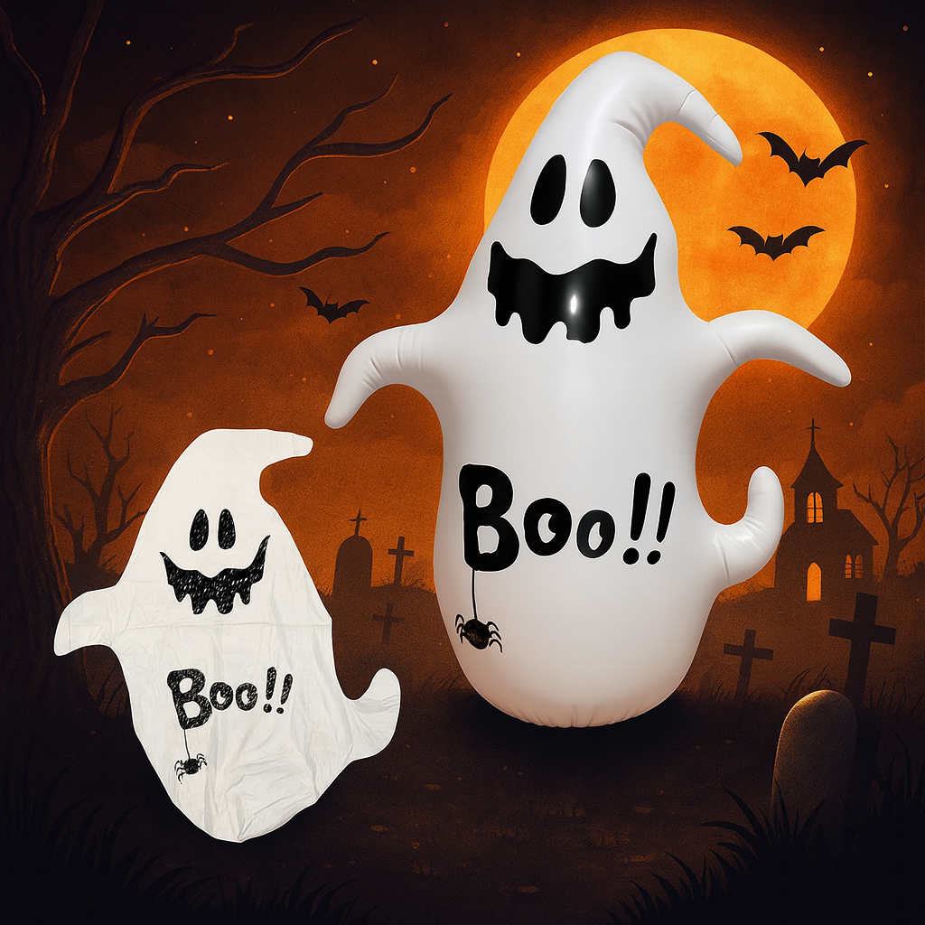 Oppustelig Halloween Spøgelse – Høj Udendørs Dekoration
