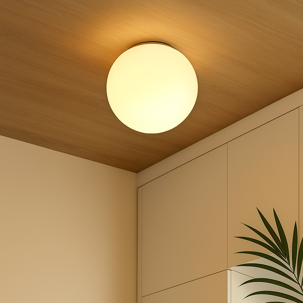 LumaGlow – Moderne væglampe med frostet glasskærm og elegant base