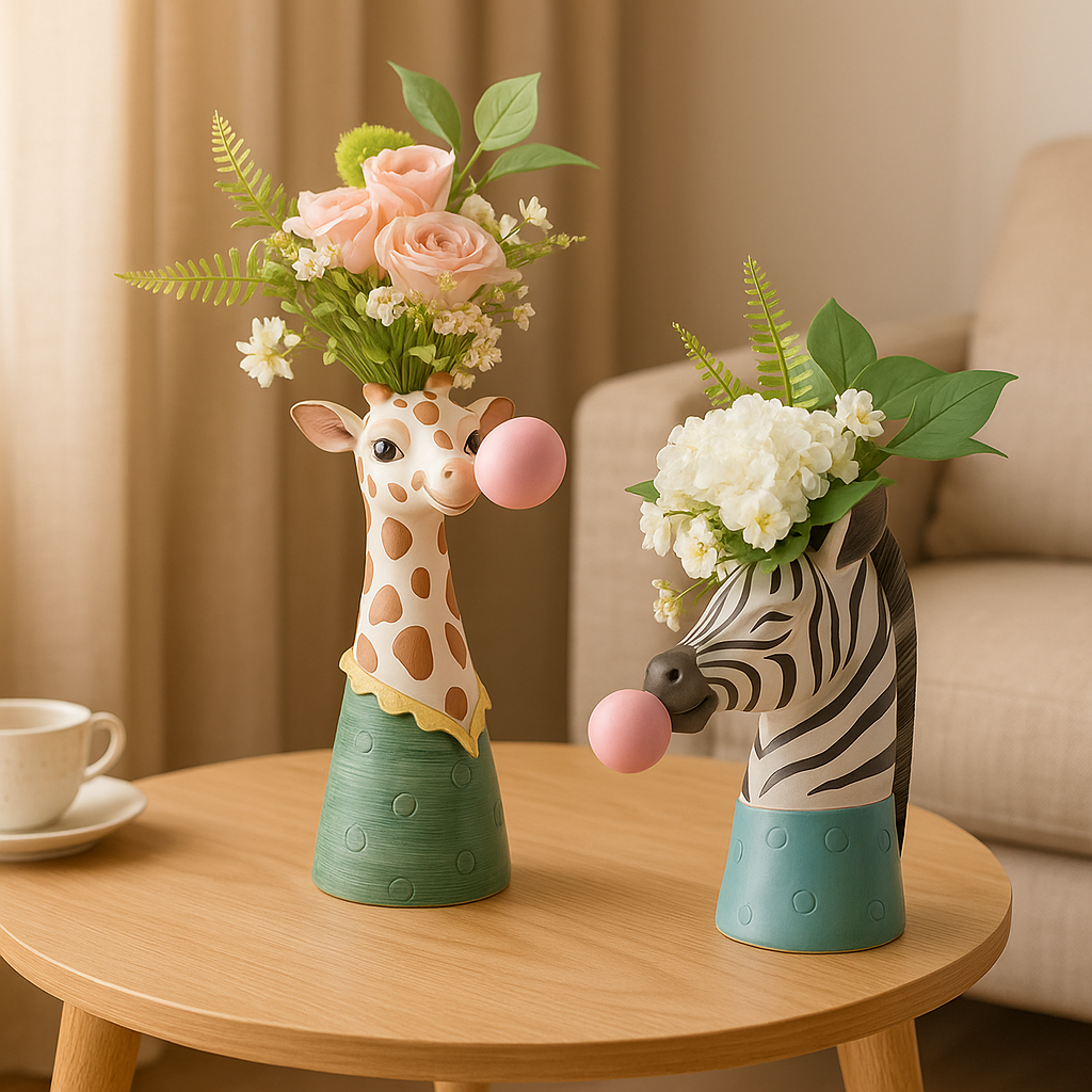 SafariWhimsy – Kunstnerisk, dyreinspireret boblevase