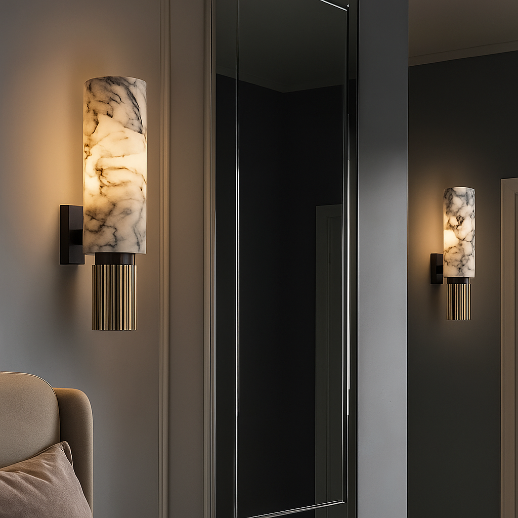 Marbelle – Elegant væglampe med stilfuldt marmorinspireret mønster
