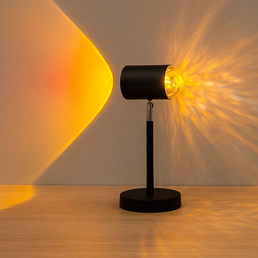 SolAura – USB-solnedgangsprojektionslampe til varm og stemningsfuld belysning