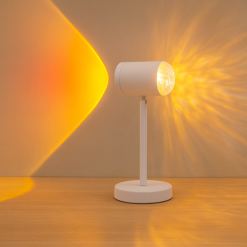 SolAura – USB-solnedgangsprojektionslampe til varm og stemningsfuld belysning