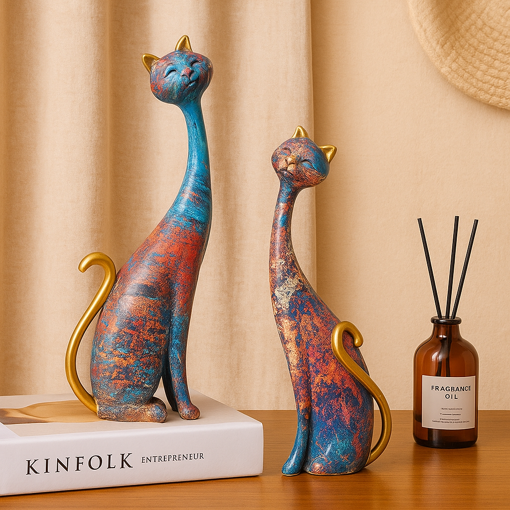 FelineForm – Minimalistisk katteskulpturduo til moderne dekorativ accent