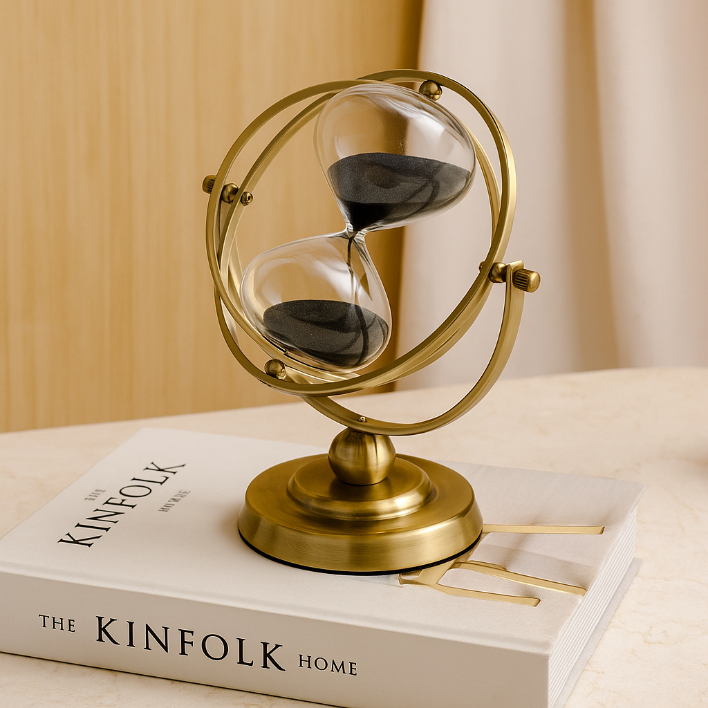 ClarityFlow – Elegant timeglas med beroligende sandstrøm og stil