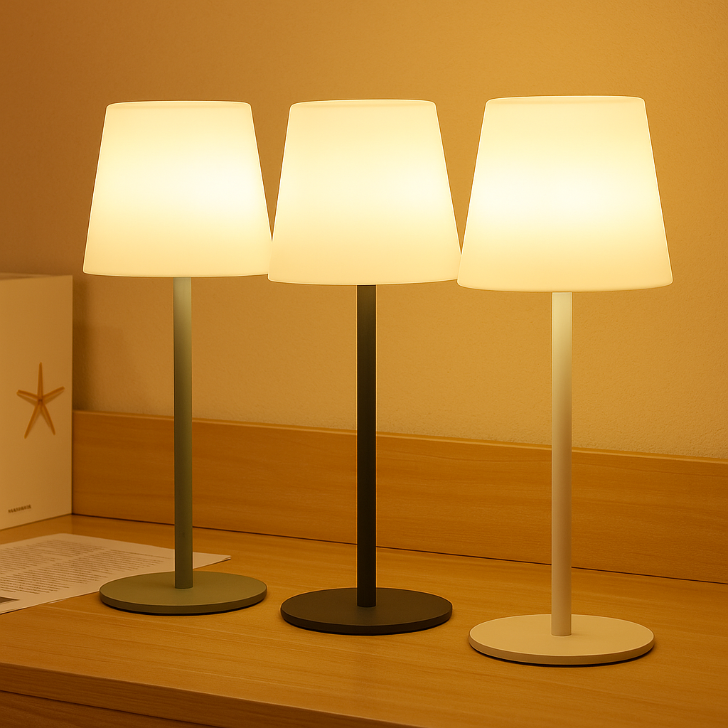 LumiGlow – Ledningsfri genopladelig lampe med justerbar varm belysning