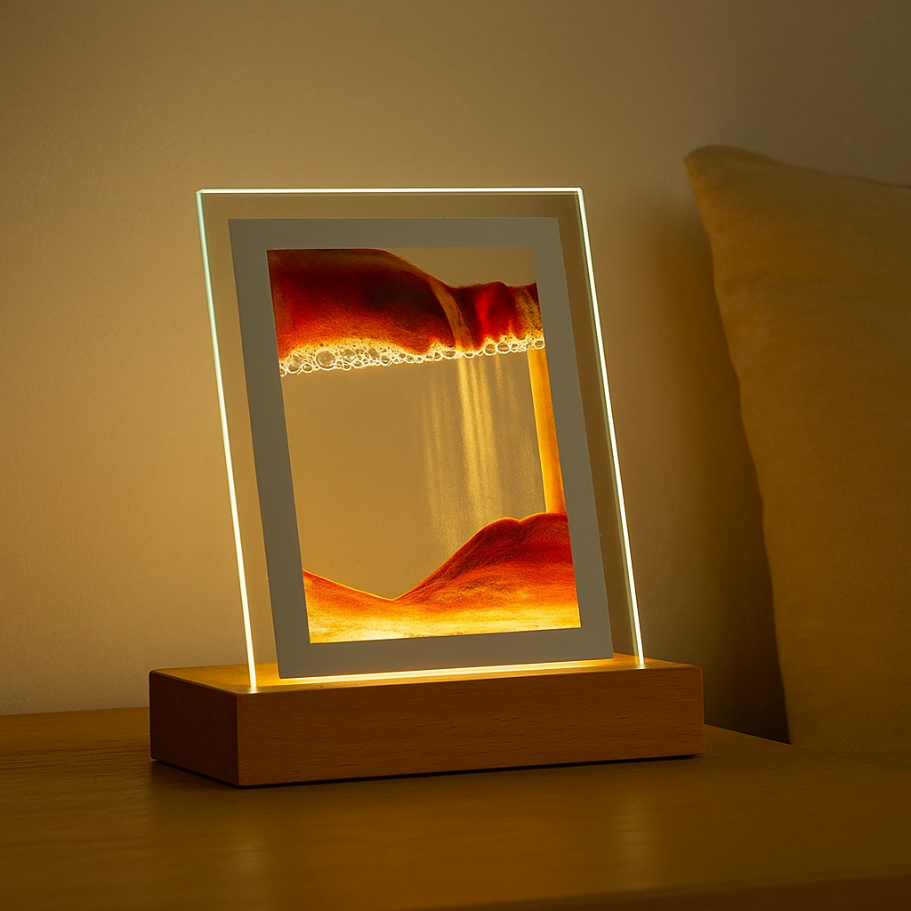 SereniGlow – Hypnotiserende sandkunstlampe med beroligende LED-lys