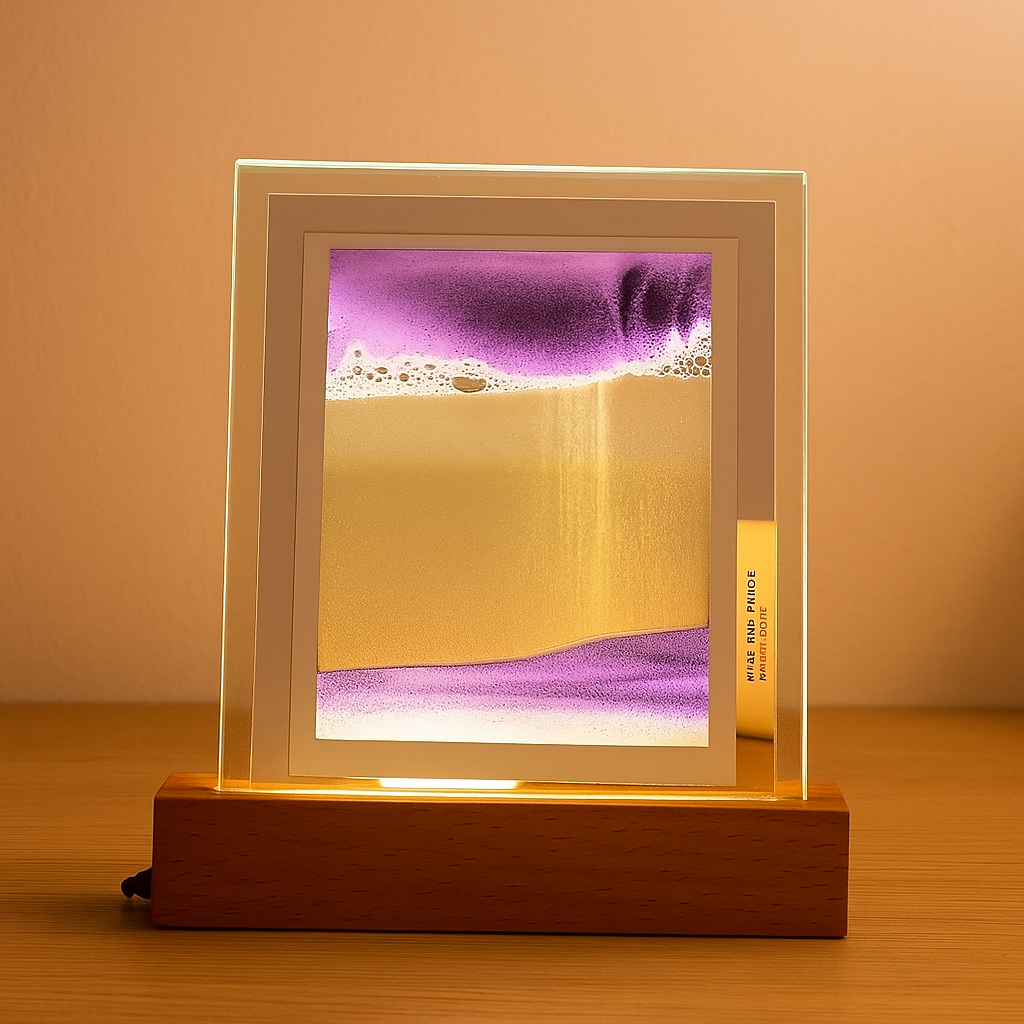 SereniGlow – Hypnotiserende sandkunstlampe med beroligende LED-lys