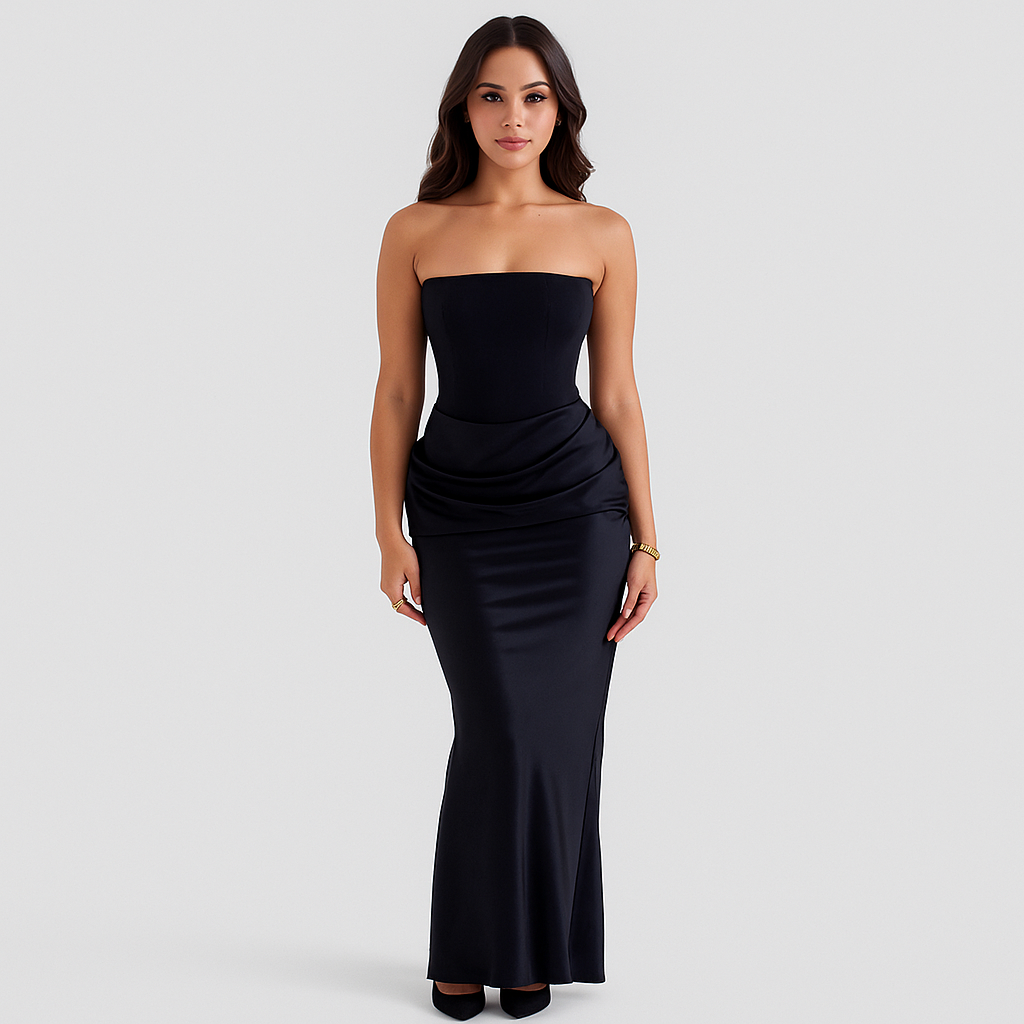 Vivienne – Elegant Retro Stropløs Festkjole