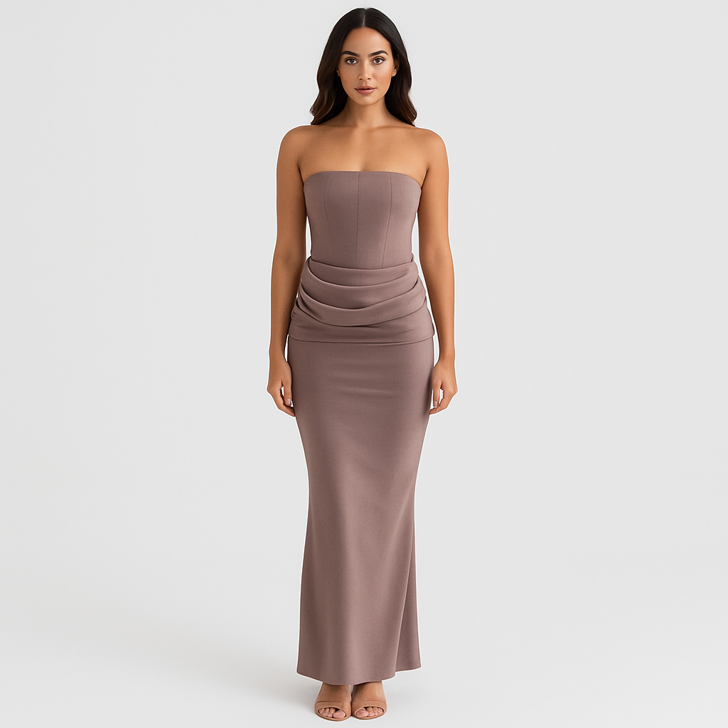 Vivienne – Elegant Retro Stropløs Festkjole