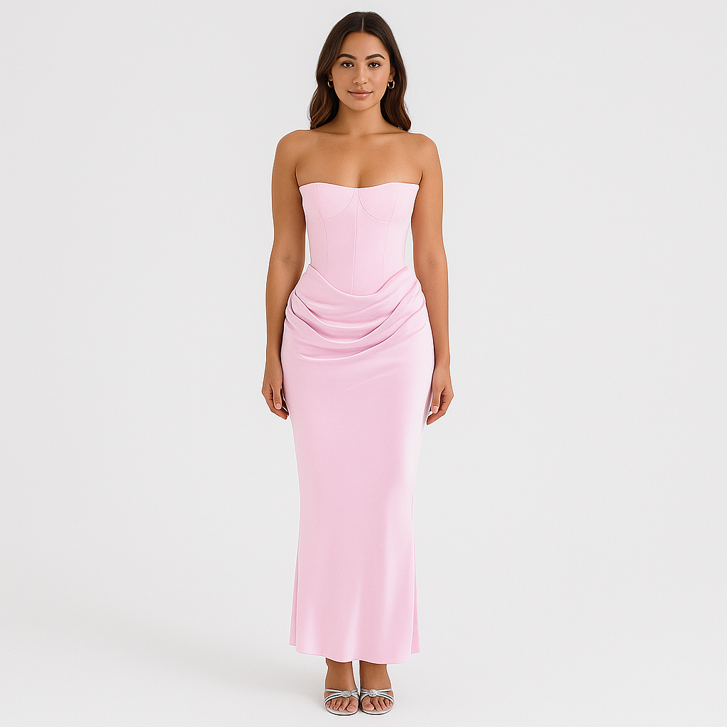 Vivienne – Elegant Retro Stropløs Festkjole