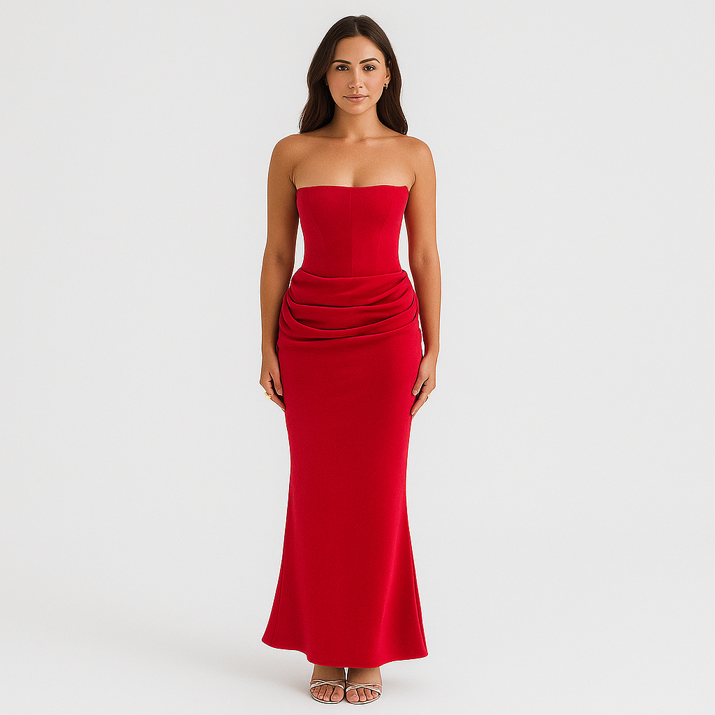 Vivienne – Elegant Retro Stropløs Festkjole