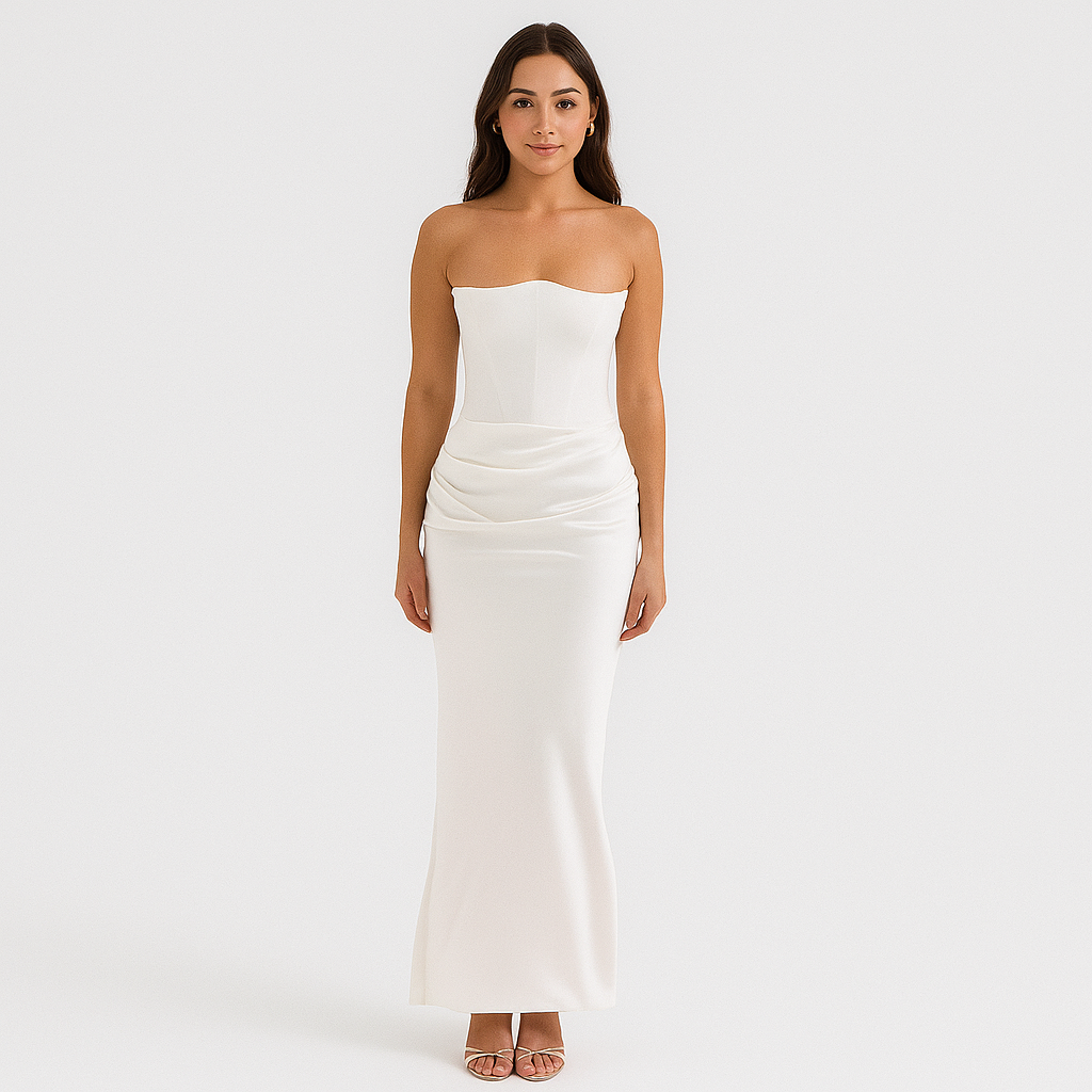Vivienne – Elegant Retro Stropløs Festkjole
