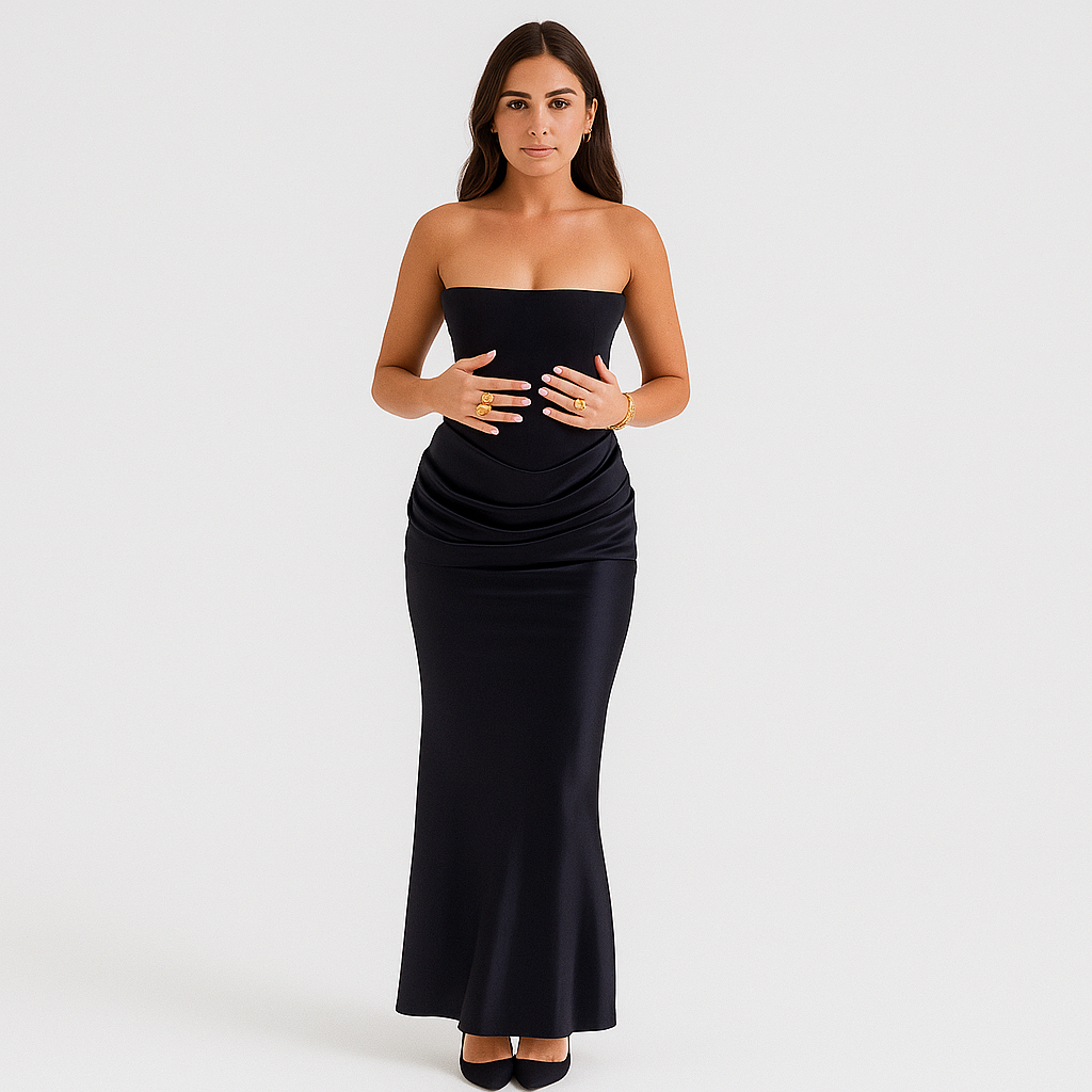 Vivienne – Elegant Retro Stropløs Festkjole