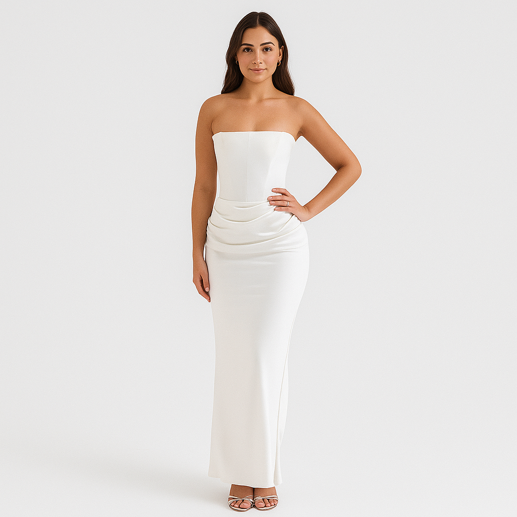 Vivienne – Elegant Retro Stropløs Festkjole