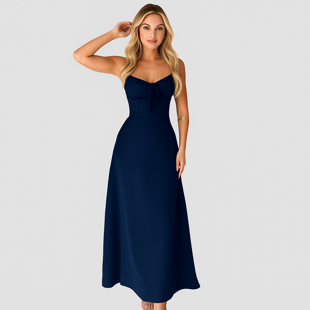 Elara – Elegant maxi-wrapkjole med spaghettistropper